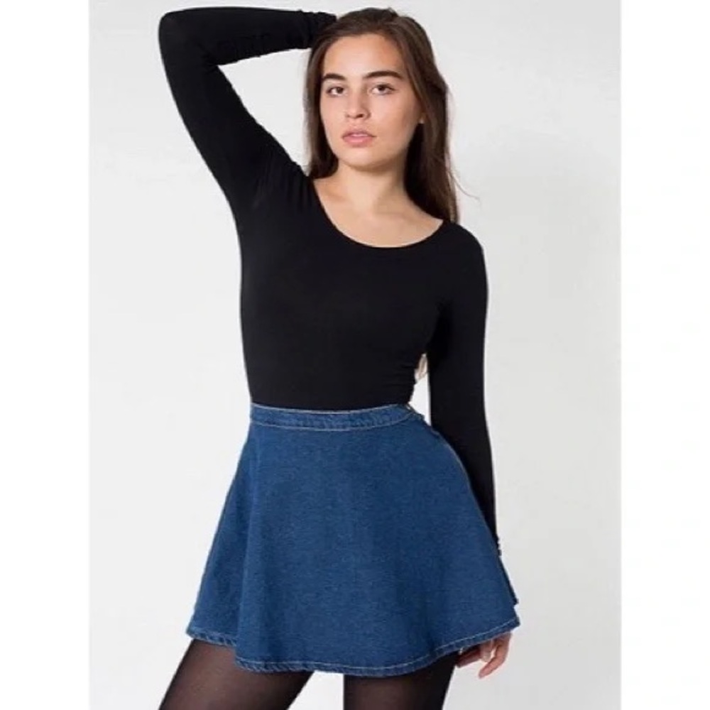 NWT American Apparel Denim Circle Mini Skirt Medium Wash
